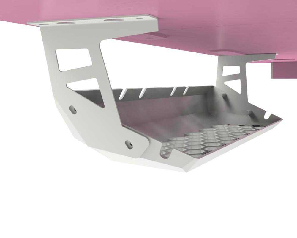 ASA Z shaped pink gaming desk with extended mouse pad and headphone hook