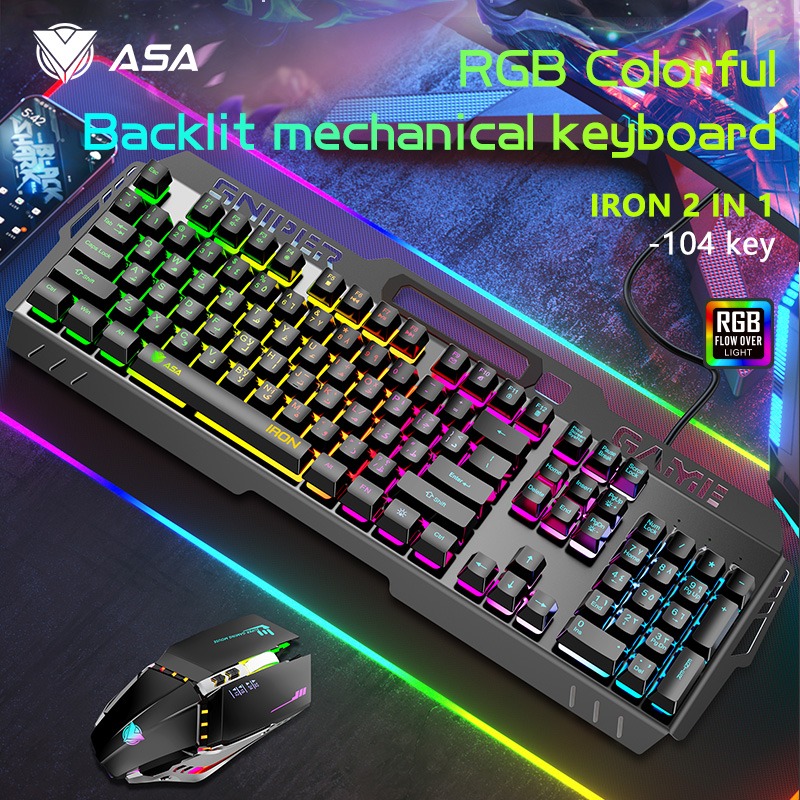 ASA IRON Gaming Keyboard and Mouse RGB Combo