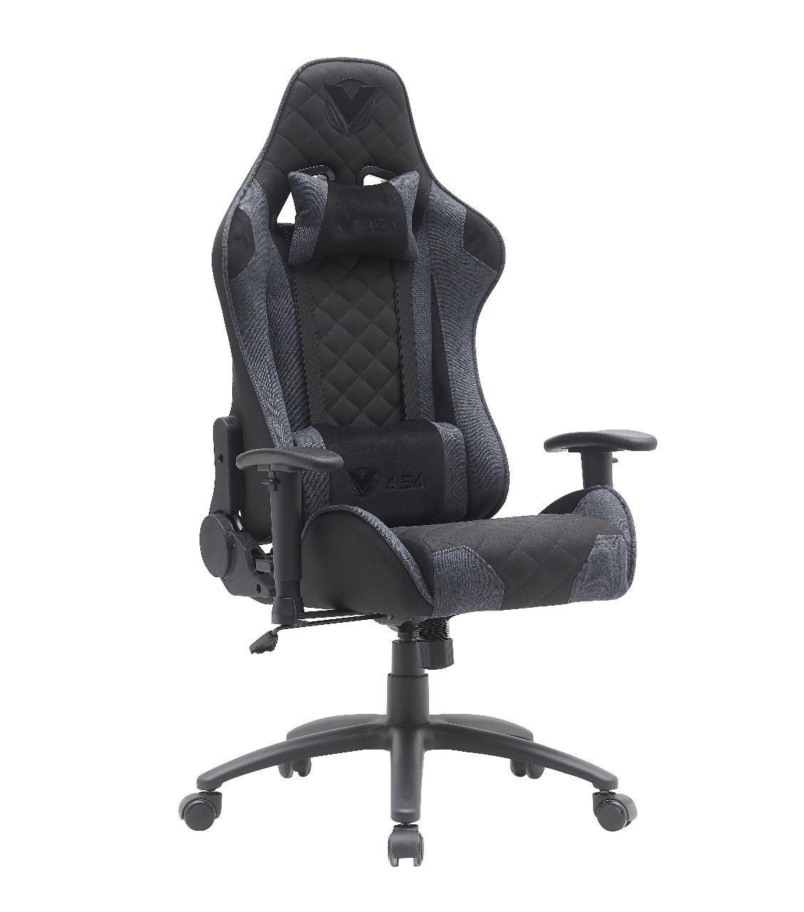 ASA Diamond Fabric Gaming Chair with Neck and Lumbar Pillows