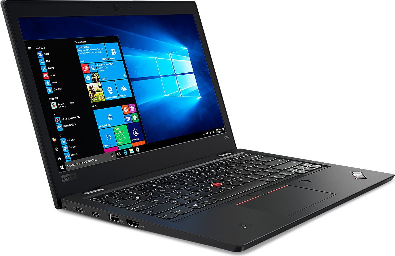 Refurbished Lenovo ThinkPad L380 black business laptop front view
