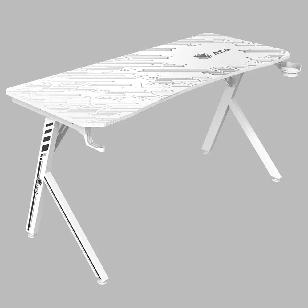 ASA Jumbo A2 white gaming desk with full surface extended mouse pad