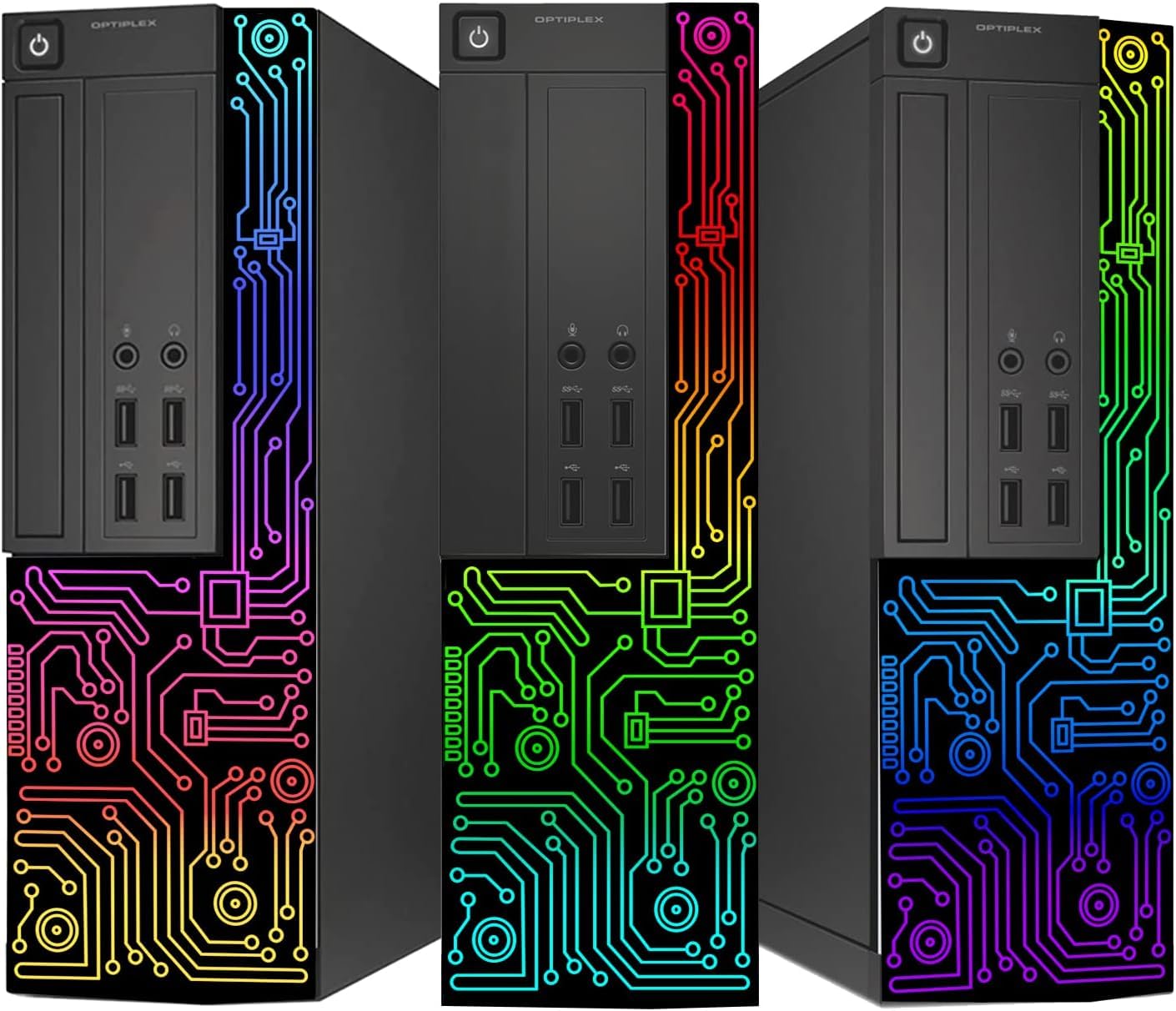 كمبيوتر مكتبي ديل OptiPlex RGB مجدد بمعالج Intel Core i7 وذاكرة 16 جيجابايت SSD 512 جيجابايت مع شاشة 24 بوصة وإكسسوارات RGB