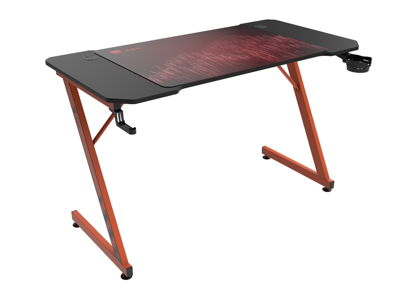 ASA Z Model Gaming Desk Orange with Full Surface Mouse Pad