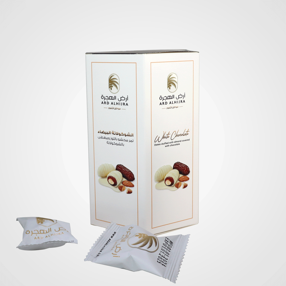 تمر بالشوكولاته البيضاء