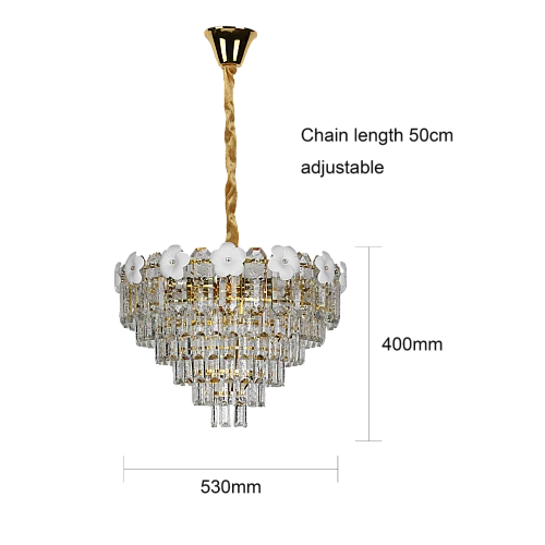 نجف كريستال ذهبي قطر 60 سم E14*9L 
