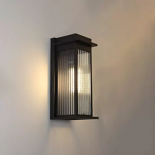  فانوس جداري خارجي زجاجي اسود E27 