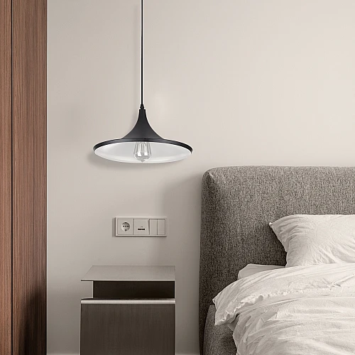 علاقي مودرن اسود مع ابيض E27*1L 