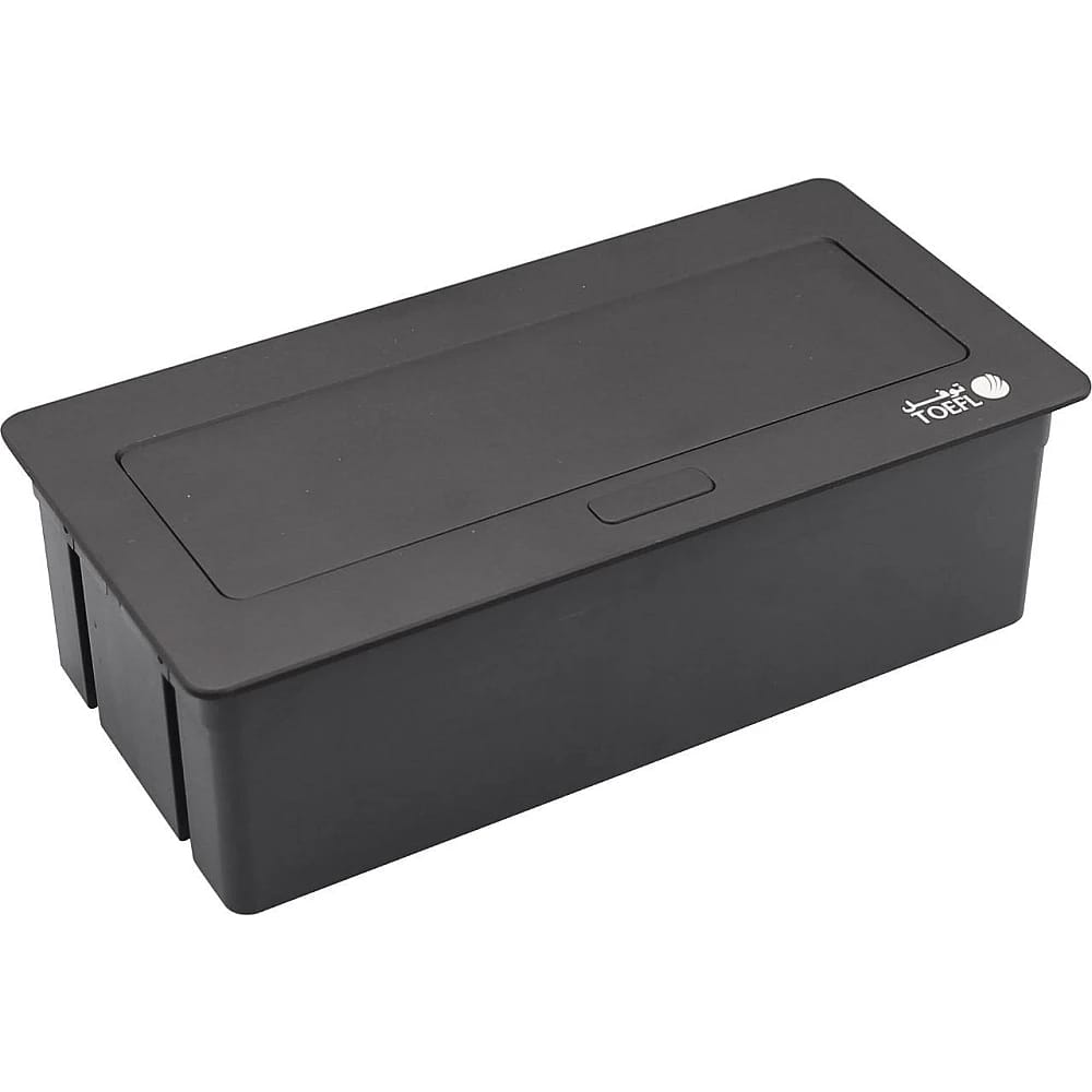  2 فيش ارضي دفن ثلاثي USB + TYPE-C لون اسود حجري توفل 