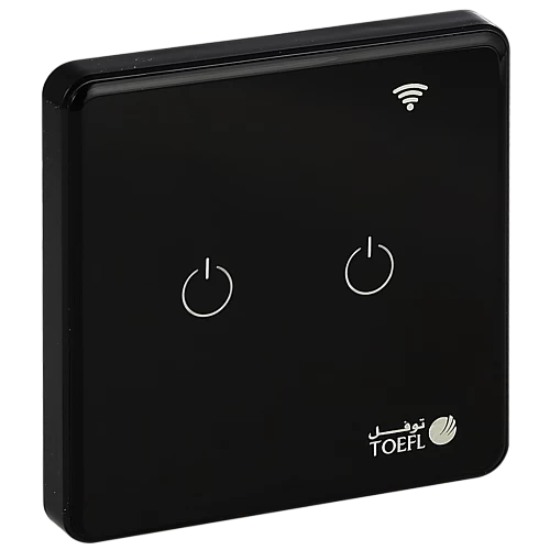  مفتاح الذكي ثنائي غطاء اسود تحكم عن بعد Wifi سهل الاستخدام يعمل باللمس تحكم بالجوال متوافق مع اليكسا وجوجل هوم توفل 