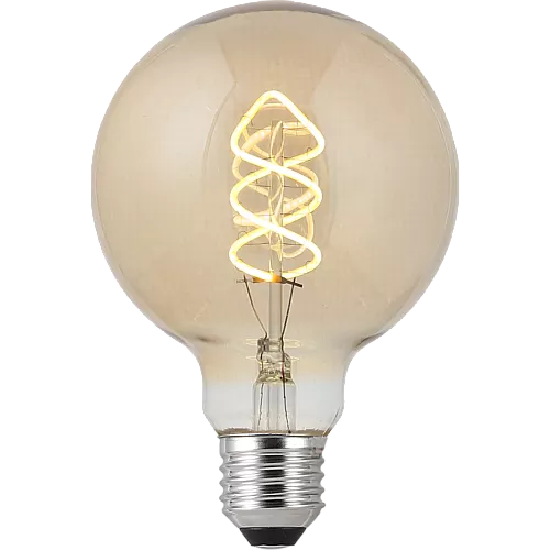  لمبة ديكورية يدعم الدايمر Dimmable (قابلة للتعتيم) عسلي لون الانارة اصفر قطر 9.5 سم قزاز ذهبي 4 واط E27 