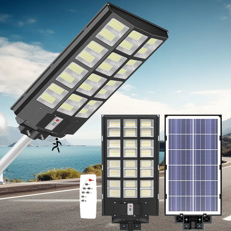   كشاف شارع طاقة شمسية 1200 واط بإضاءة LED بيضاء 