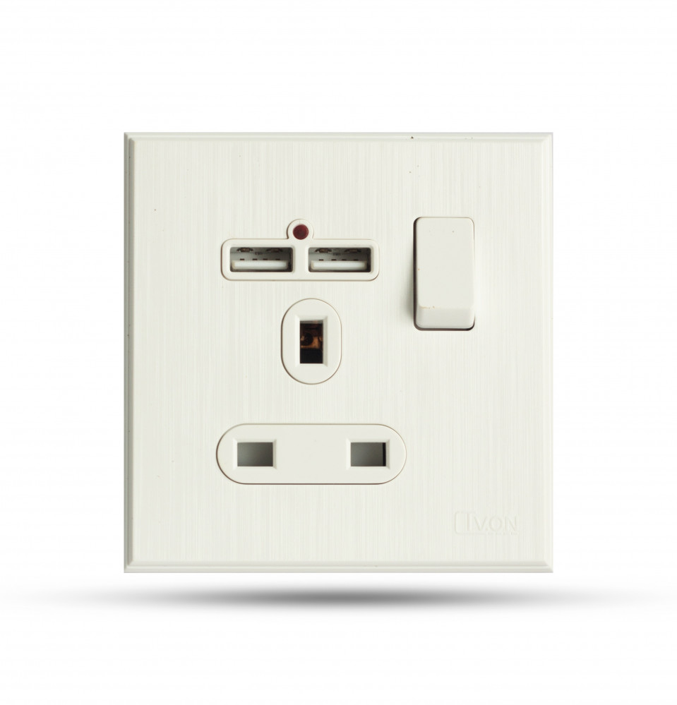  فيش مع 2مخرج USB بيانو أبيض 