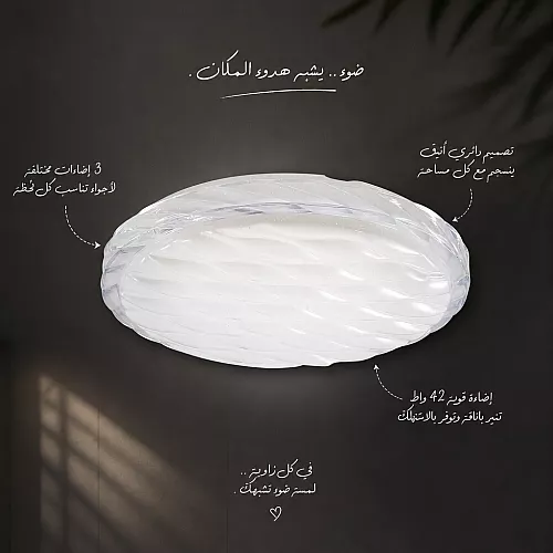  لطش دائري ابيض لون الانارة 3 اضاءات 42 واط 
