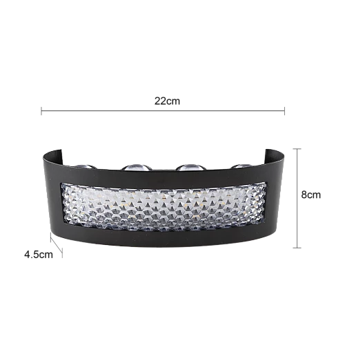  جداري بوابة خارجي اسود + شفاف لون الانارة اصفر 8 عيون 12 واط LED المينيوم 