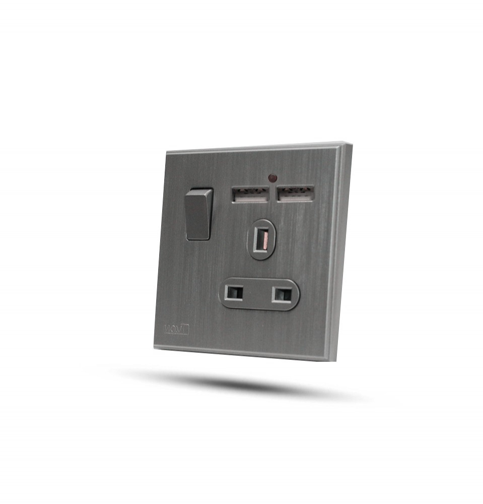  فيش مع 2مخرج USB بيانو رمادي 