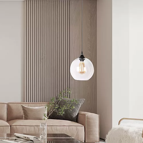  علاقي مودرن اسود مع شفاف E27*1L 