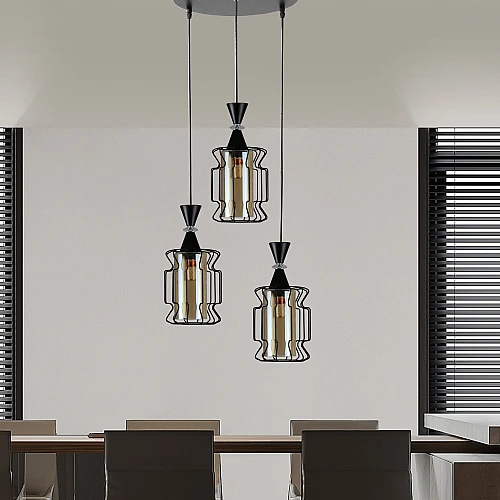  علاقي ثلاثي اسود E27*3L 
