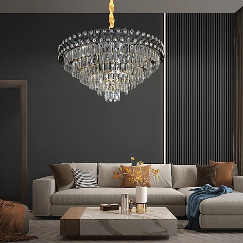  علاقي مودرن اسود + ذهبي E14*15 مقاس 800 ملم 