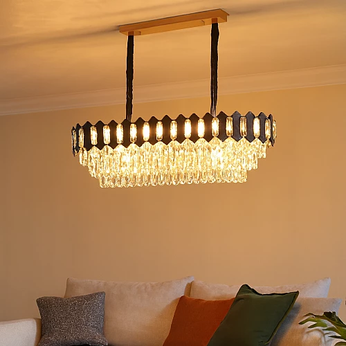  نجف مودرن اسود مع ذهبي 100*35 سم E14*14L 