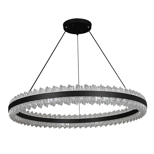  ثريا ليد مودرن اسود لون الانارة 3اضاءات مدور مقاس 80 سم 125 واط 