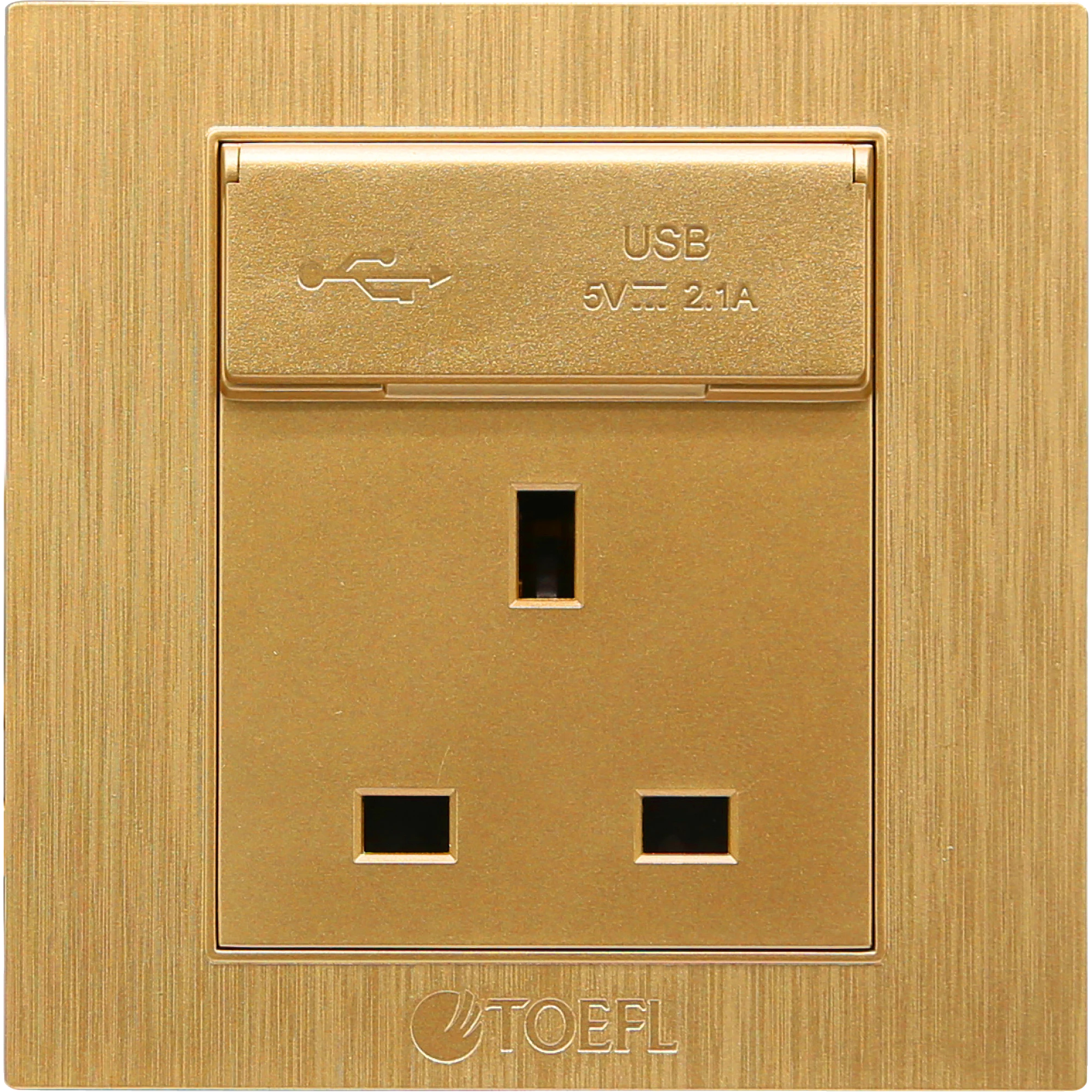  فيش ثلاثي + USB توفل ذهبي 