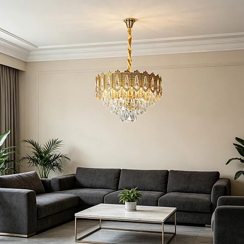  علاقي مودرن ذهبي E14*5 مقاس 400 ملم 