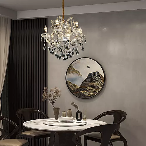  نجف شمعدان فضي الارتفاع 590 القطر630 E14*6L 