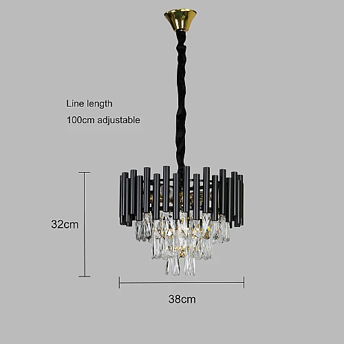  نجف مودرن اسود مع ذهبي قطر 40 سم E14*5L 