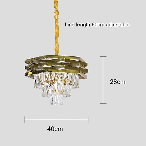  نجف شيمر لق كريستال ذهبي 40 سم E14*5L 