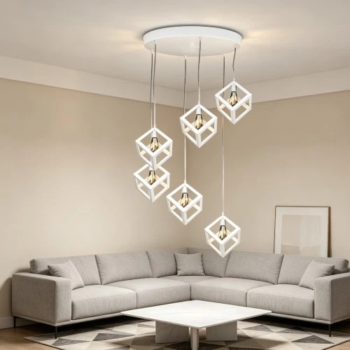  علاقي مودرن ابيض E27*6L 