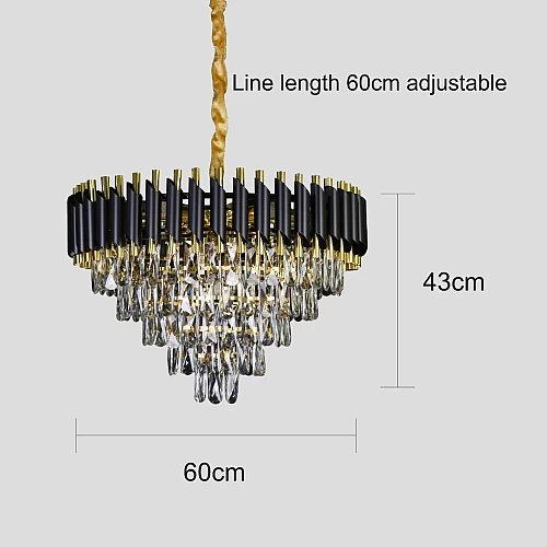  نجف أسود مع ذهبي قطر 60 سم E14*9L 