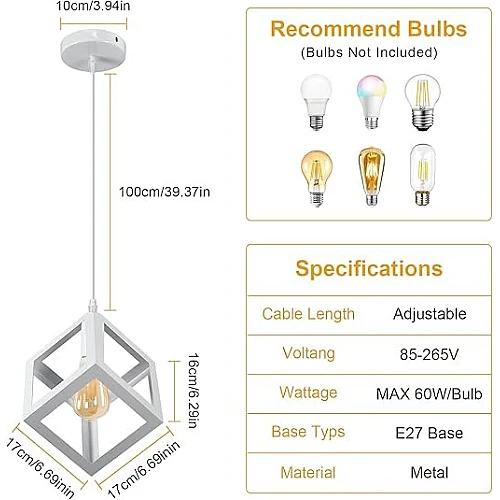  علاقي مفرد ابيض E27*1L 