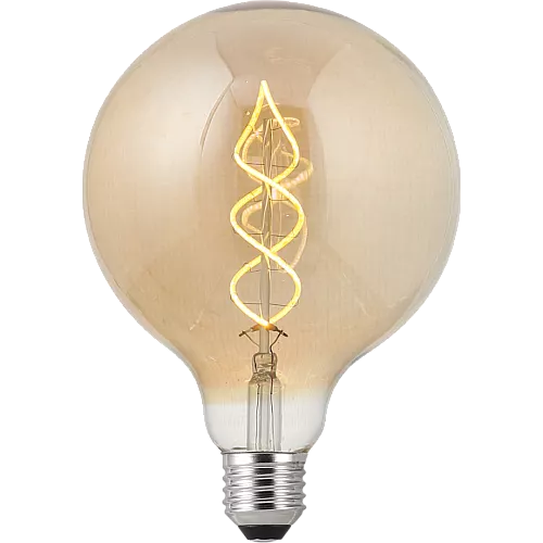  لمبة ديكوريةيدعم الدايمر Dimmable (قابلة للتعتيم) شكل دائري كبير 4 واط قطر 12.5 سم مع لمسة اضاءة ديكور أصفر يمكن استخدامها في لمبات النجف والثريات E27. 