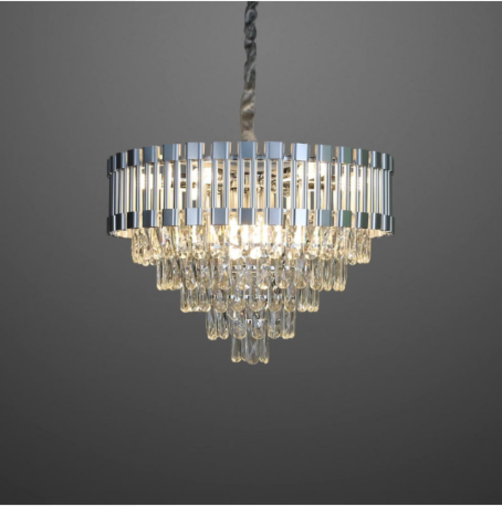  نجف مودرن فضي قطر 60 سم E14*9L 