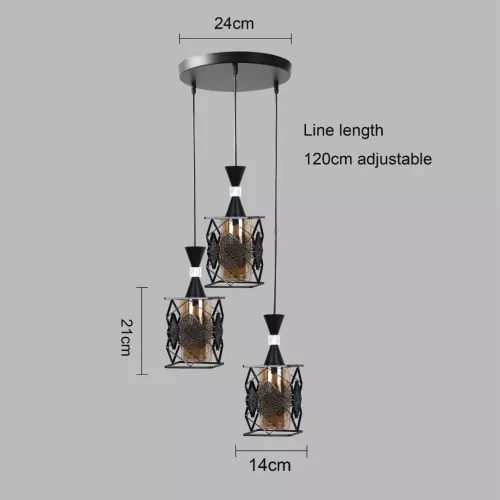  علاقي مودرن اسود E27*3 