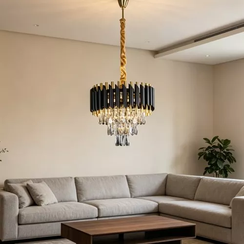  علاقي مودرن اسود+ذهبي E14*3 