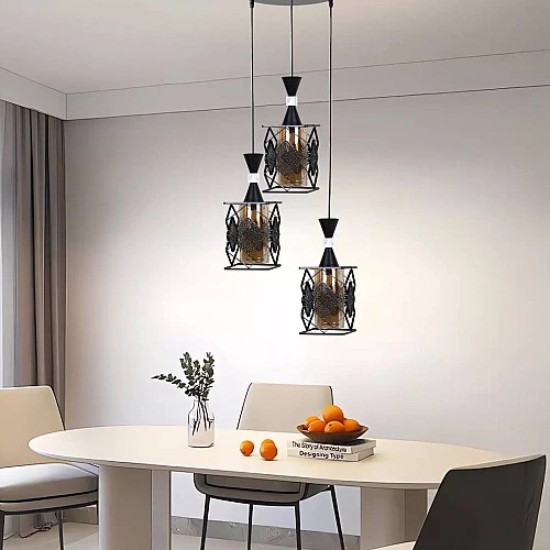  علاقي مودرن اسود E27*3 