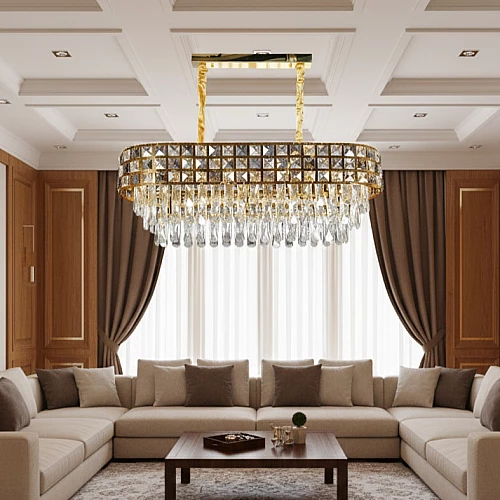  نجف مودرن ذهبي E14*10 مقاس 800*300 ملم 