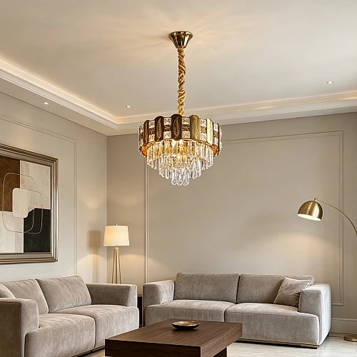  علاقي مودرن ذهبي E14*5 مقاس 400 ملم 