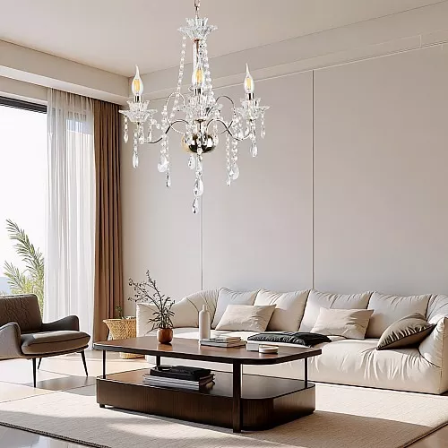  نجف مودرن شمعدان ذهبي + فضيE14*3 