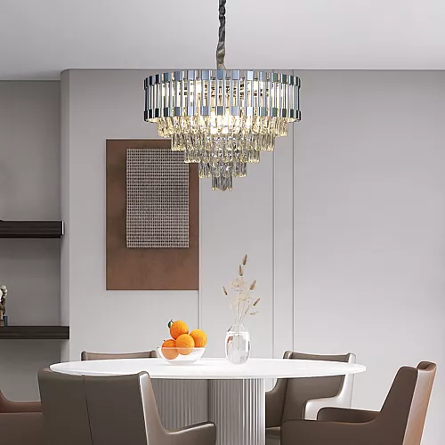 نجف مودرن فضي قطر 60 سم E14*9L 