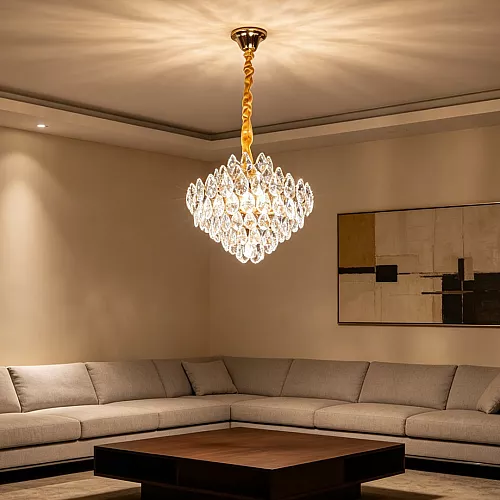 علاقي مودرن ذهبي E14*5 مقاس 400 ملم 