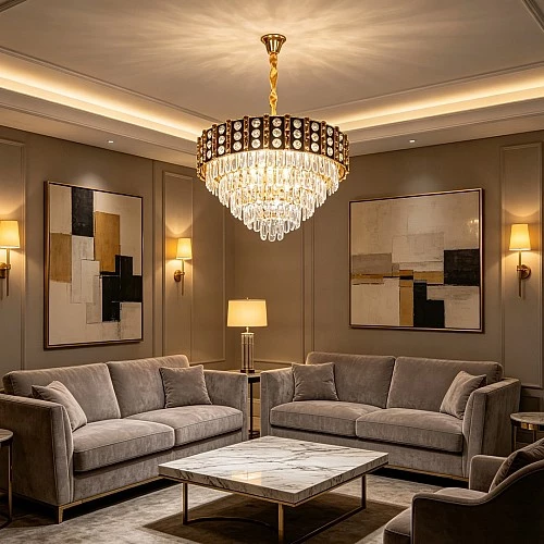  علاقي مودرن ذهبي E14*9 مقاس 600 ملم 