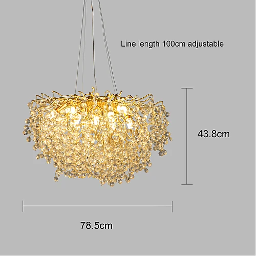  نجف مودرن ذهبي شفاف E14*13L قطر 80 سم 