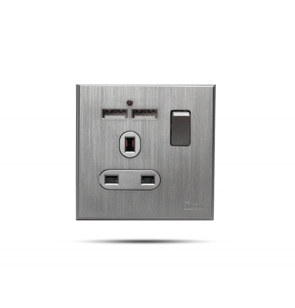  فيش مع 2مخرج USB بيانو رمادي 