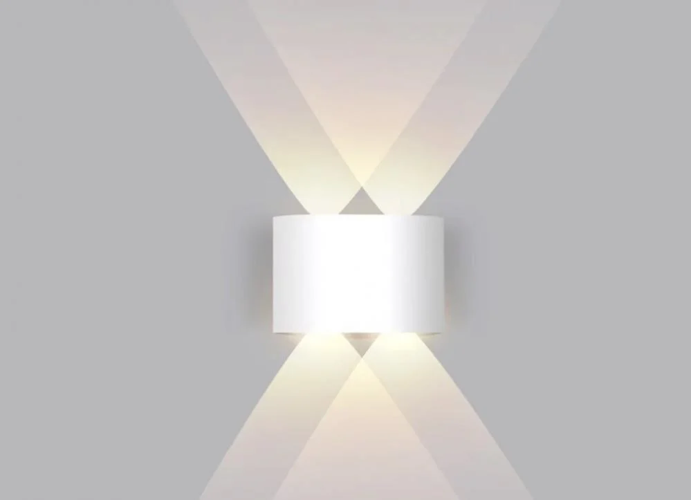  جداري بوابة خارجي ابيض لون الانارة اصفر مجوز 4عين LED 