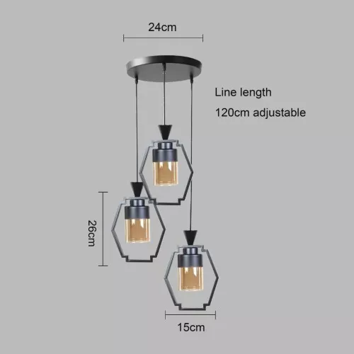  علاقي مودرن اسود E27*3 
