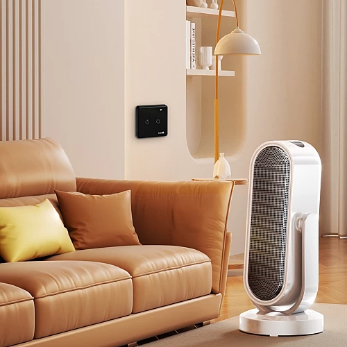  مفتاح الذكي ثنائي غطاء اسود تحكم عن بعد Wifi سهل الاستخدام يعمل باللمس تحكم بالجوال متوافق مع اليكسا وجوجل هوم توفل 