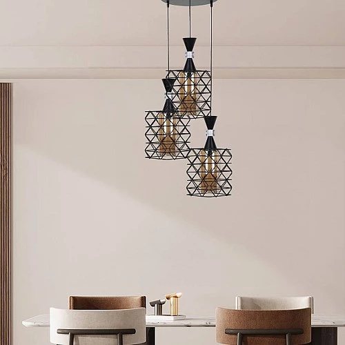  علاقي مودرن اسود E27*3 