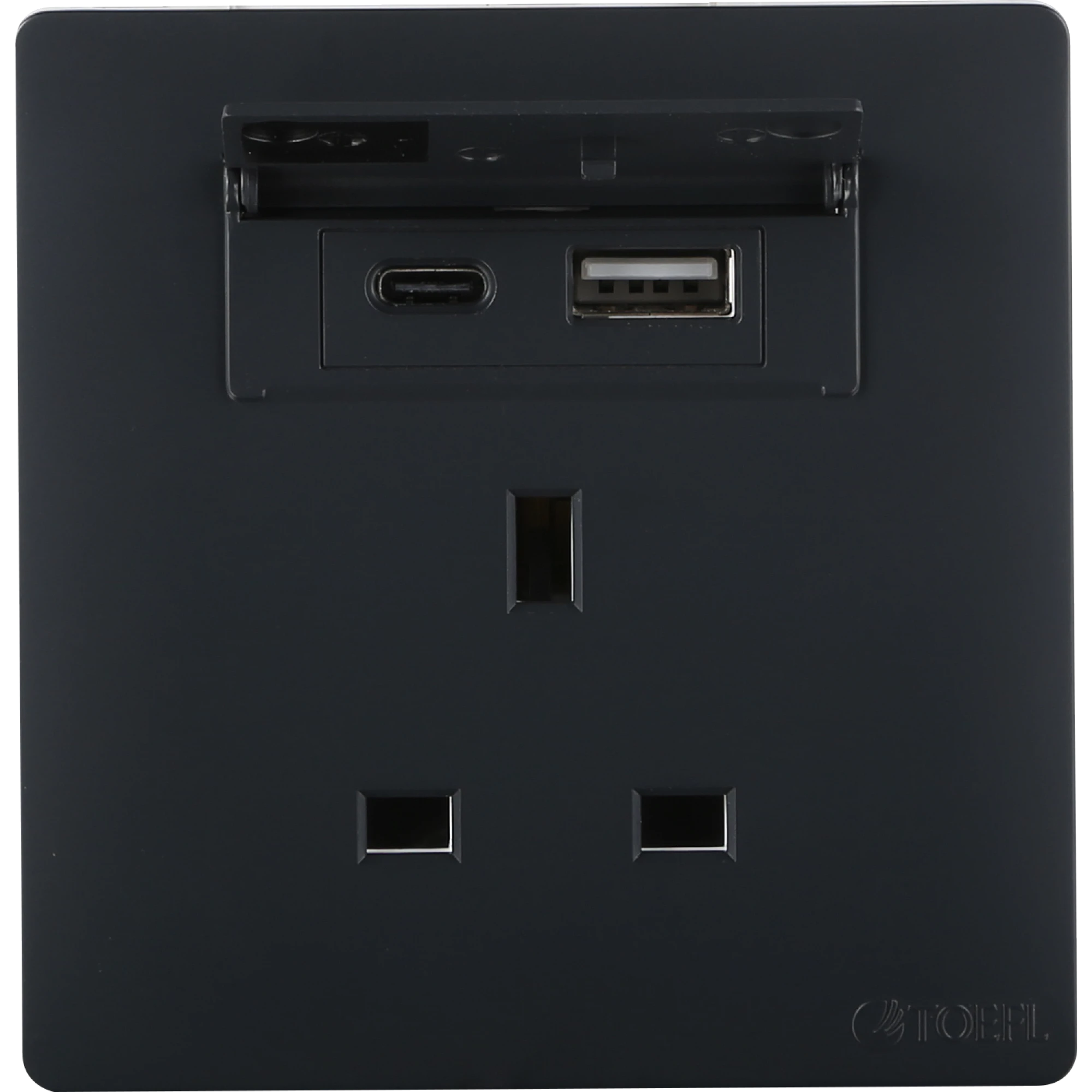  فيش ثلاثي USB+TYPE-C توفل أسود 